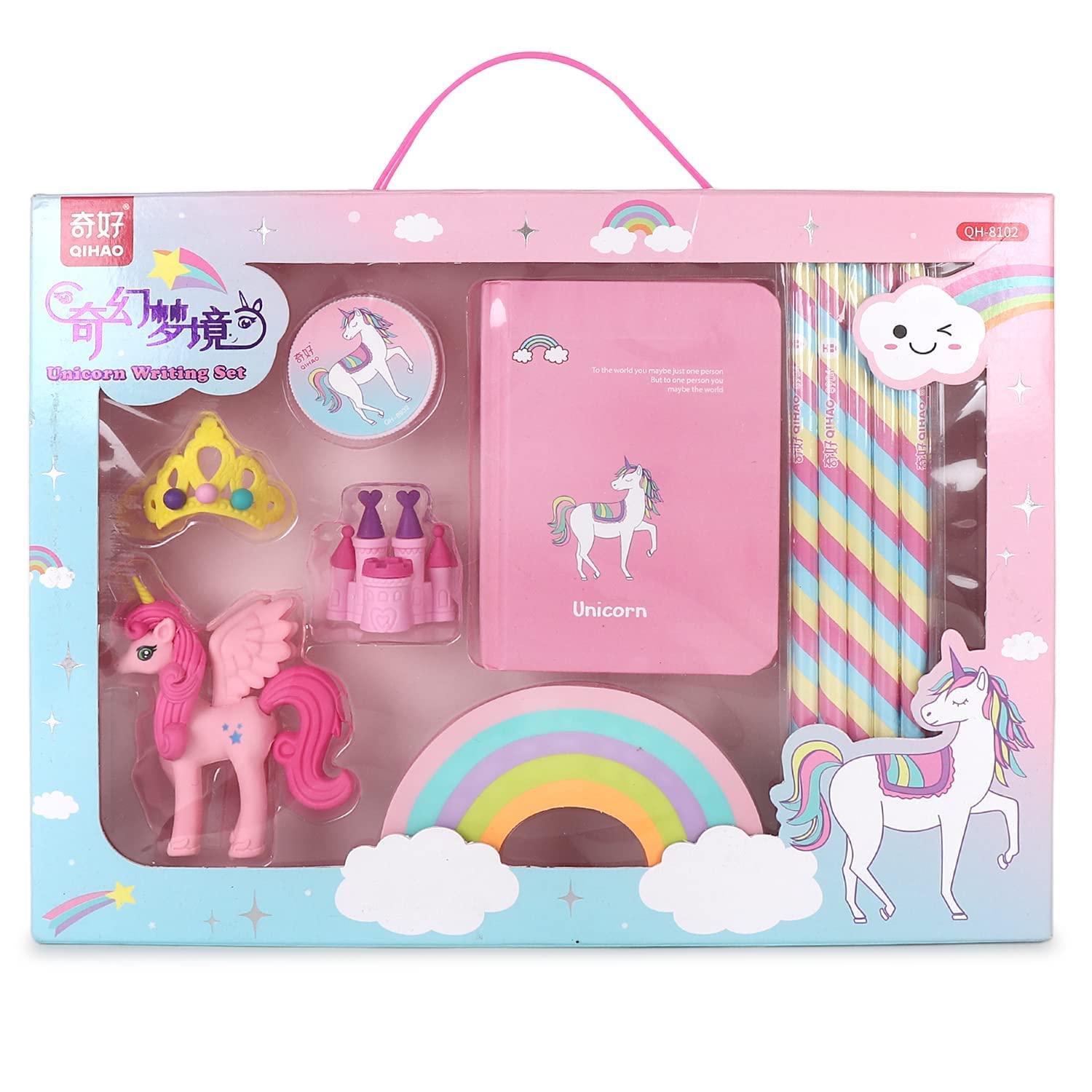 Unicorn Stationary Set for Girls Kids- School Stationary Kit with Erasers  Pencils Sharpener Unicorn Diary Kit for Kids School Items - Return Unicorn